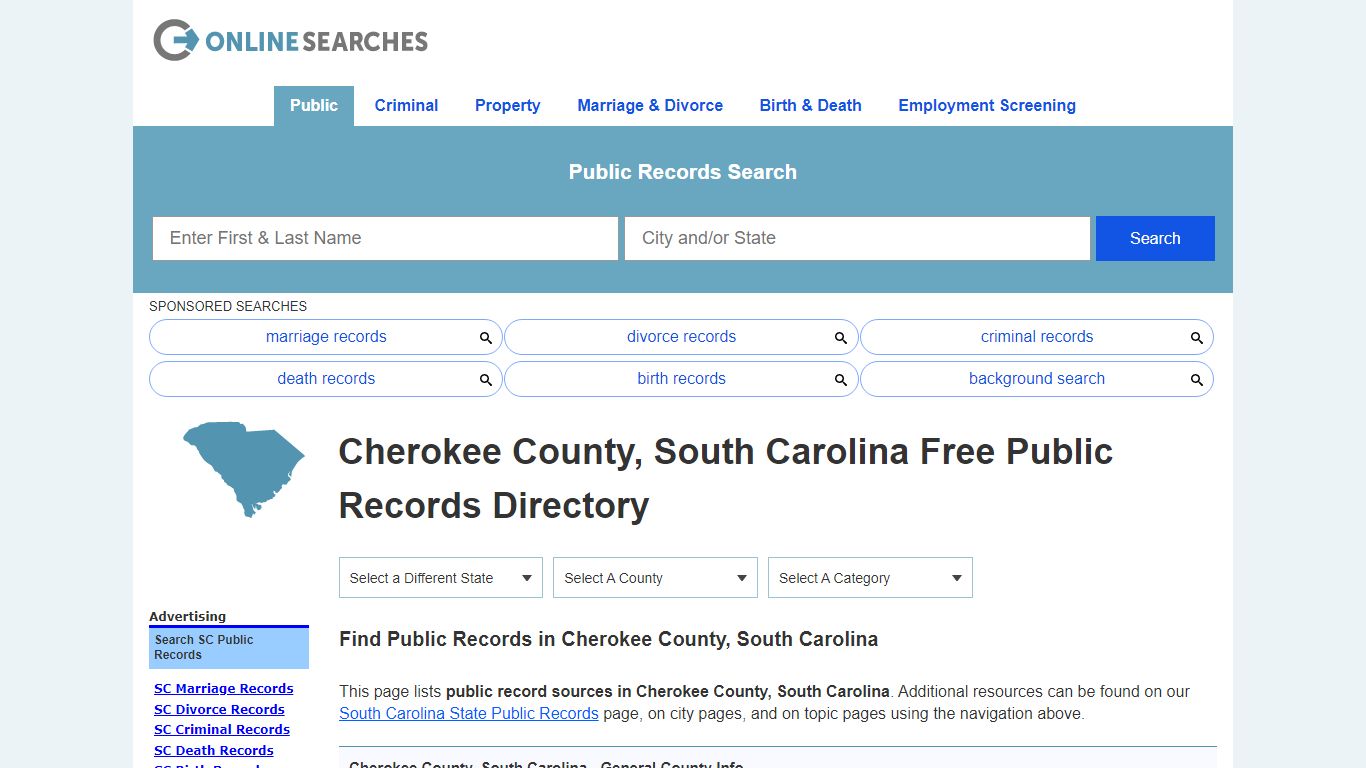 Cherokee County, South Carolina Free Public Records Directory